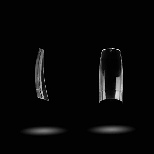 French Acrylic False Nail Tips, 1000PCS Fake Nail Shape Artificial False Nails Tips 10 Sizes with Case for Nail Art Salons (Clear+Natural)