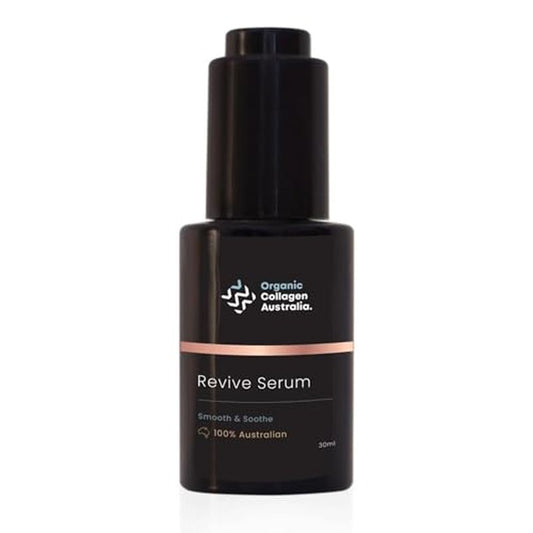 Organic Collagen Australia Revive Serum ? Hydrating Face Serum with Hydrolyzed Collagen, Aloe Vera, Pine Bark Extract & Vitamin C ? Smooths Fine Lines, Nourishes, & Softens Skin (1 oz)