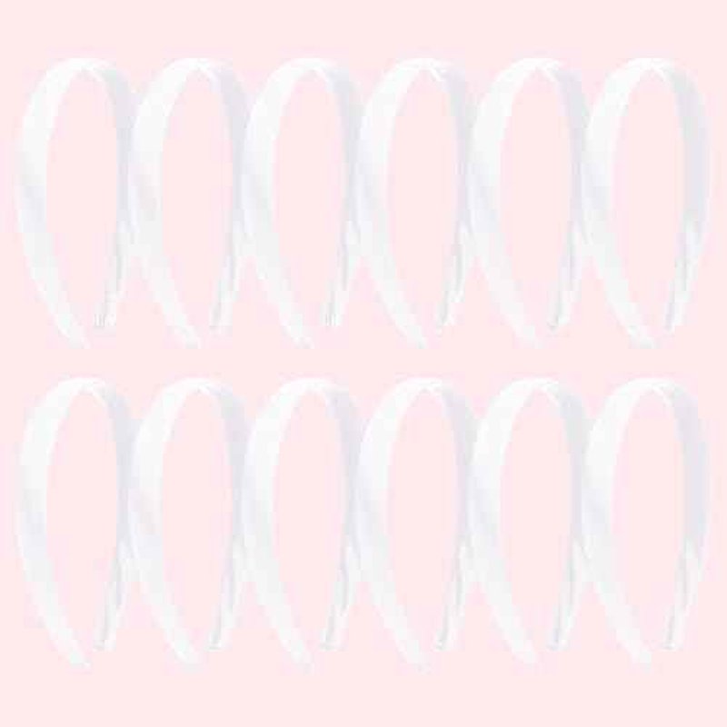 12Pcs White Headband for Women 0.8inch Satin Headbands Thin Hard Head Bands DIY Plain Hair Band White Satin Headband Fashion Hair Accessories for Women Girls