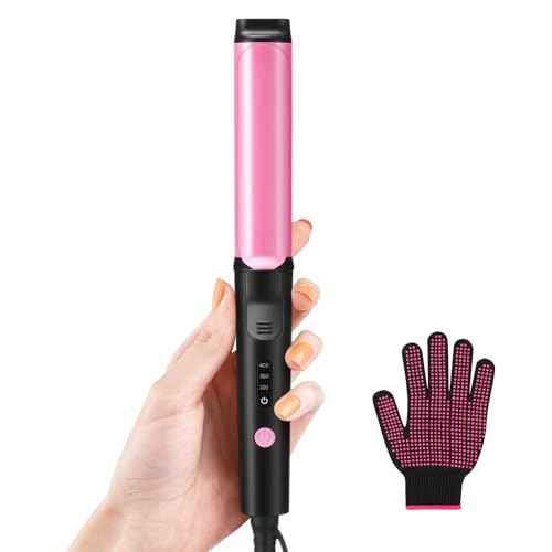 1 Inch Mini Curling Iron, Ceramic Travel Wand Curler for Short Hair with Dual Voltage, Portable Curling Iron with Glove, 3 Heat Settings, Auto Shut Off