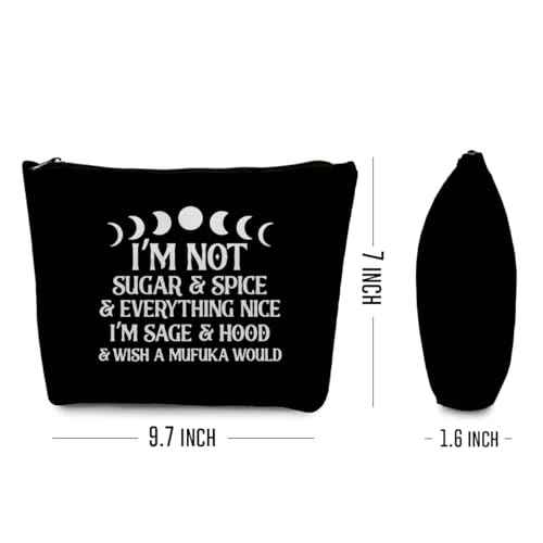 gfuhlre Moon Phase Witch Gifts Stuff Makeup Bag Travel Toiletry Bag Funny Witchcraft Bag Meditation Gifts for Witchcraft Women Birthday Halloween I'm Not Sugar Spice