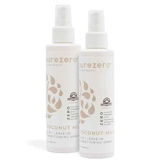 Purezero 9-in-1 Coconut Milk - Leave-In Conditioning Spray - Intense Hydration & Increase Shine, Fight Dandruff & Frizz, Zero Sulfates, Parabens, Dyes (6 oz (2 Pack))