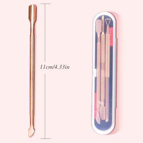 Nail Cuticle Pusher - Stainless Triangle Gel Nail Polish Remover Cuticle Peeler Scraper Remover Tool for Fingernails and Toenails