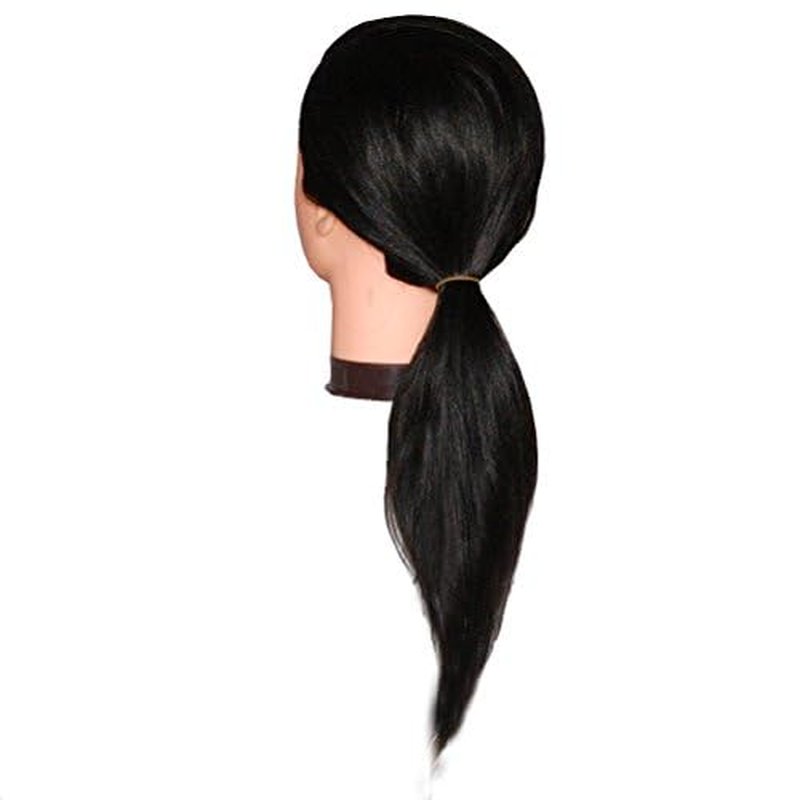 24" Human Hair Cosmetology Mannequin Manikin Training Head with Clamp (24" DARK BROWN (KAYLEN+C))