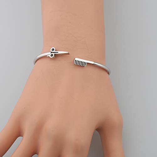 BNQL Hair Stylist Scissor and Comb Bracelet Hair Salon Stylist Thanks Jewelry