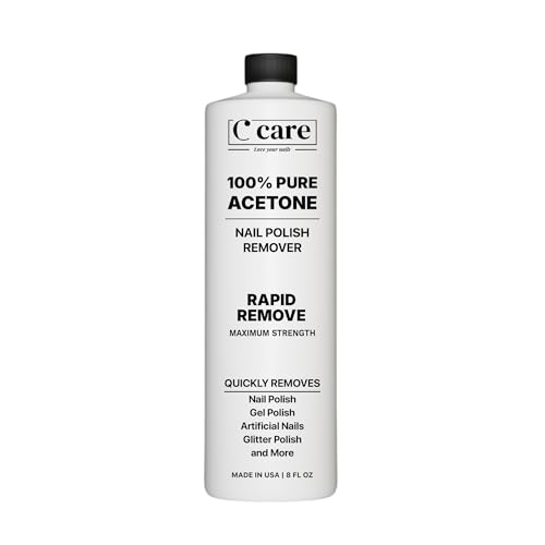 100% Pure Acetone Nail Polish Remover | Professional Quality | Easy To Use | Rapidly Removes Natural, Gel, Acrylic, and Glitter Nails | 8 Fl oz
