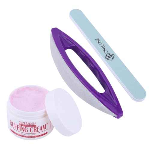 Nail Buffer Blocks and Shine Kit Art Buffing Cream Brush Buffers Polishing Strip Care Tools Chamois Polishing Block Glossy Nails Care Tools Set for Professional Manicure Pedicure Salon