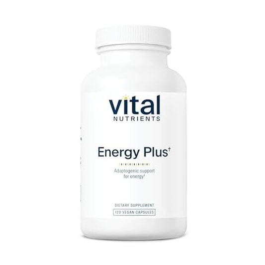 Vital Nutrients Energy Plus | Nonstimulatory Herbal Energy Support | Promotes Mental & Physical Stamina | Adaptogenic Support for Stress | Gluten, Dairy, Soy Free | Non-GMO | 120 Capsules