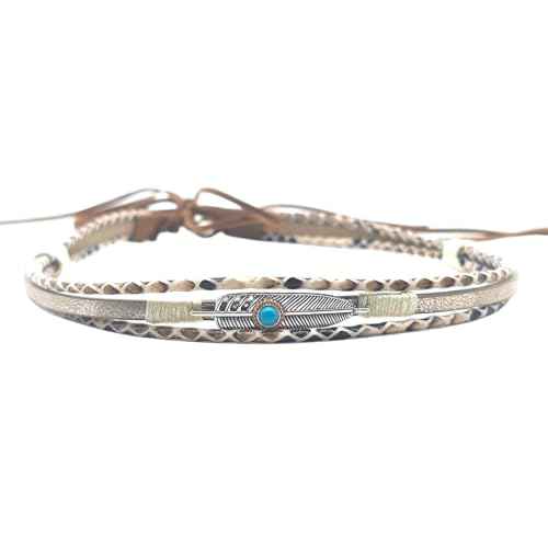 Cowboy Hat Bands for Women Men Replacement Handmade Western Cowboy Hat Band Turquoise Feather Band