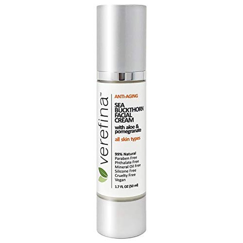 Verefina | Sea Buckthorn Anti-Aging Facial Cream | 99% Natural | Paraben Free | Pthalate Free | Mineral Oil Free | Silicone Free | Cruelty Free | Vegan | 1.7 oz | All Skin Types | For Sensitive Skin