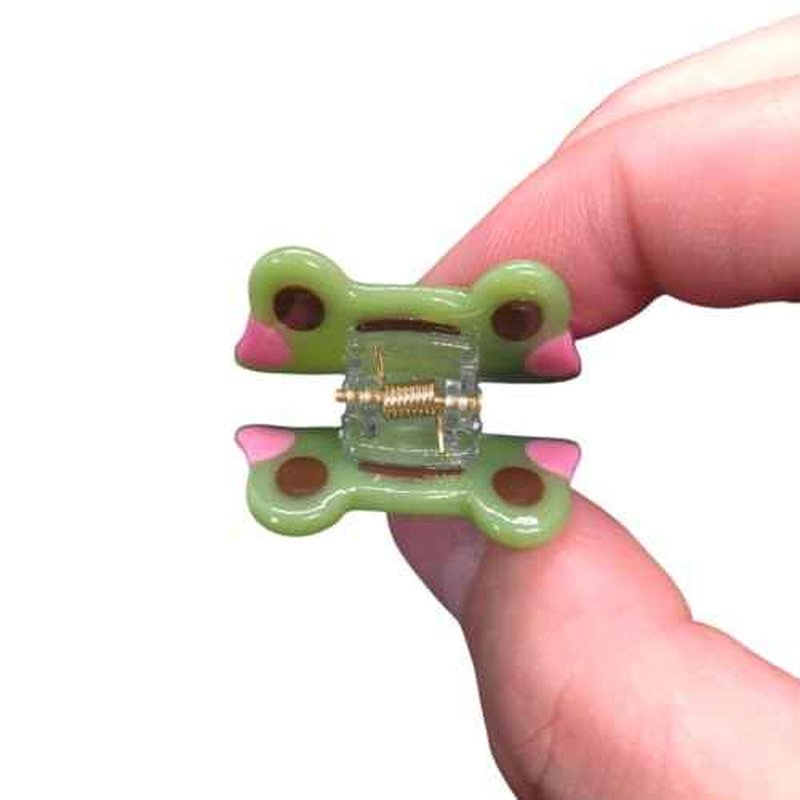Novelty Mini Frog Hair Clip,Acetate Hair Claw,Small Hair Clips for Women,Pack of 2