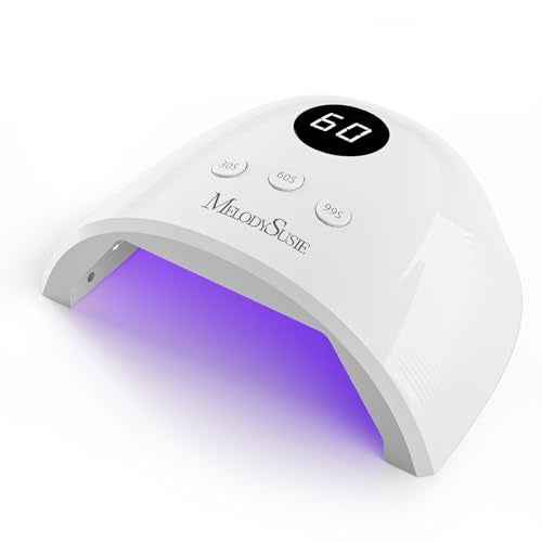 MelodySusie Compact Advanced UV LED Nail Lamp, P-Plus30F Nail Dryer with 3 Timers & Smart Sensor Cures All Gels, Especially Rhinestone Glue, Solid & Liner Gel Polishes for Advanced DIY at Home-White