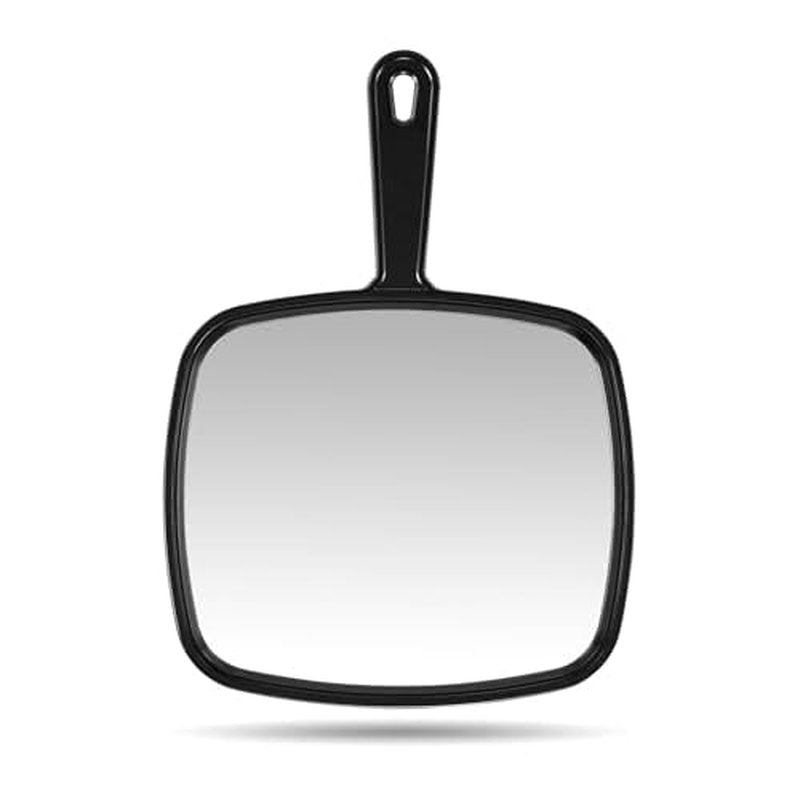 PROTECLE Hand Mirror, 12.4" L x 9" W Salon Barber Hairdressing Handheld Mirror with Handle, Square Black