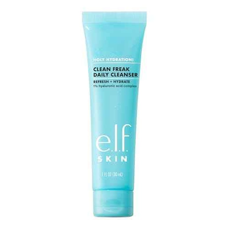 e.l.f. SKIN Holy Hydration! Clean Freak Daily Cleanser Mini, Gentle Hydrating Face Cleanser, Made With Hyaluronic Acid, Vegan & Cruelty-Free, 1 fl oz