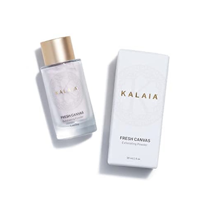 Kalaia Fresh Canvas Exfoliating Powder | 1 oz | Gentle Exfoliator for Face & Neck | Neem, Turmeric, & Rose Petal Powder | Water Activated for Daily Skin Care Routine