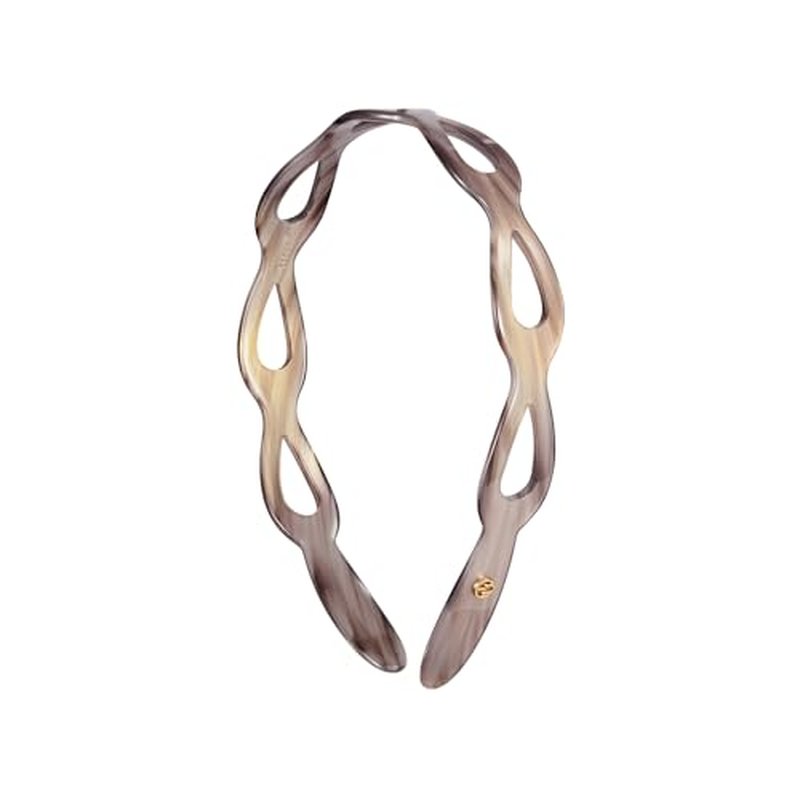 EVITA PERONI Headbands for Women Non Slip Acetate Hollow Design High-grade and Fashionable Headbands Women's Hair with Teeth Comfort Hairband - Quicksand Gray