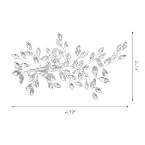 SWEETV Rhinestone Wedding Hair Comb Crystal Hair Pieces Bridal Side Combs Elegant Bride Hair Accessories Wedding Hair Clip for Women Girls Bridesmaid