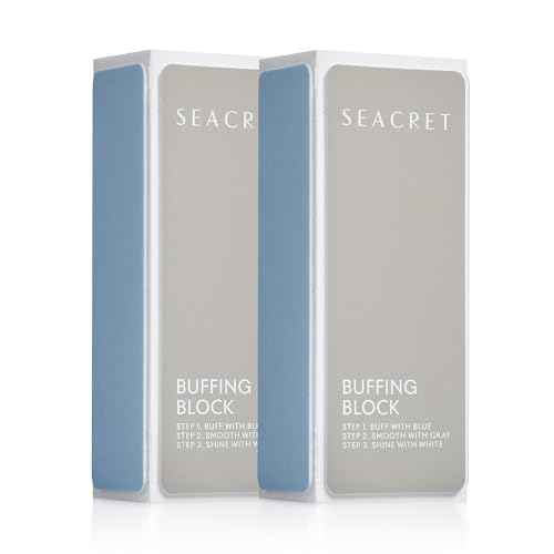 SEACRET - Professional Nail Buffing Block. 3 Ways Buffing Block The Secret for Shiny Nails. Manicure & Pedicure - Pack of 2