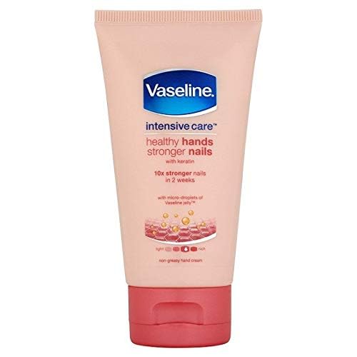 Vaseline Hand Cream for Very Dry Hands, Intensive Care Healthy Hands Stronger Nails Cream 75 ml