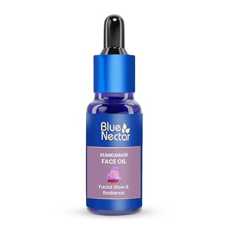Blue Nectar Kumkumadi Oil for Face for Aging Skin | Ayurvedic Saffron Face Cleansing Oil | Authentic Kumkumadi Tailam Saffron Serum for Women & Men (1 Fl Oz, 26 Herbs)