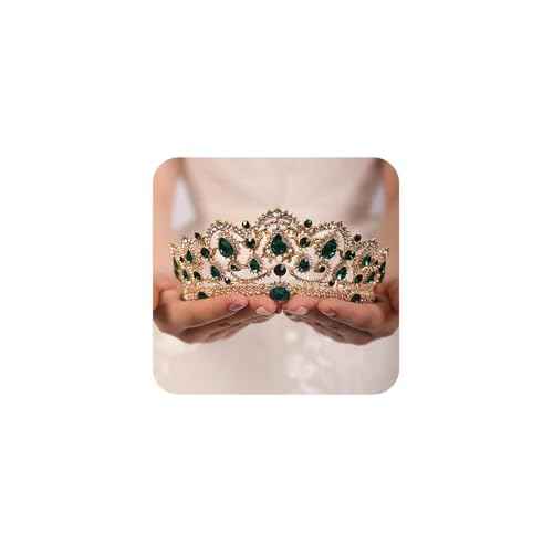 JWICOS Vintage Red Queen Crystal Tiara Crown Halloween Tiaras for Women and Girls Bridal Wedding Hair Accessories for Brides and Bridesmaid