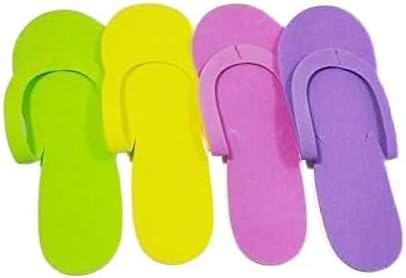 48 Pairs Foam Disposable Pedicure Slippers - Multi-Color Spa Flip Flops for Women