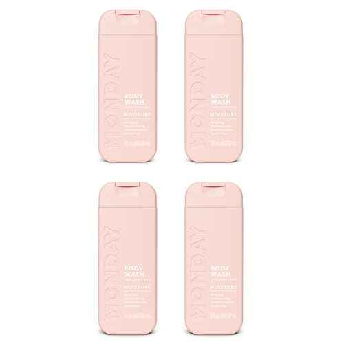 MONDAY Body Wash Moisture Travel Pack -90ML (4 Pack) - Nourishing Ingredients, Shea Butter, Coconut Oil and Grapefruit Extract, Hyrdrate and Replenish Skin