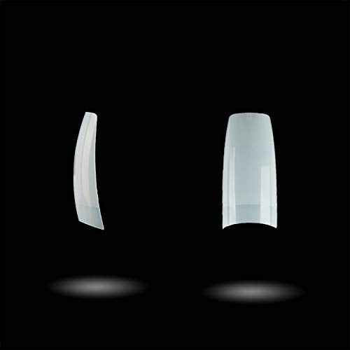 French Acrylic False Nail Tips, 1000PCS Fake Nail Shape Artificial False Nails Tips 10 Sizes with Case for Nail Art Salons (Clear+Natural)