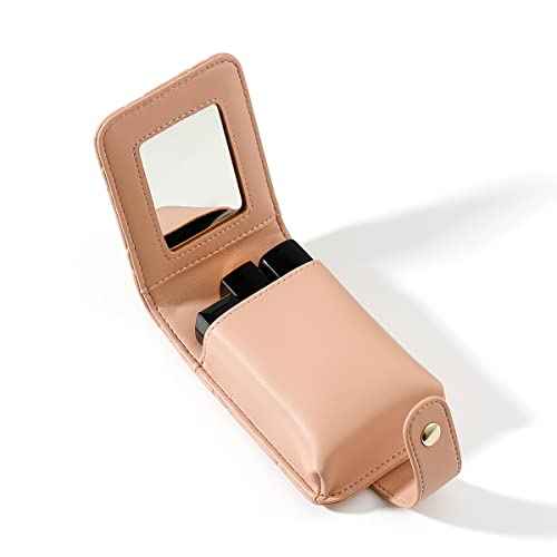 Cute Makeup Lipstick Case Portable Lipsticks Holder With Mirror Lip Gloss Purse Travel Cosmetic Pouch For Women Girls