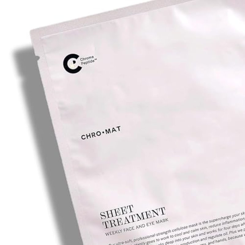 CHROMAT Sheet Treatment ? 4 Pack Sheet Mask ? Face & Eye Mask with Chroma Peptide, Fucoreverse, Tens¡¯Up & Lyocell - Hydrating & Smoothing