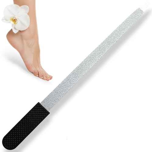 Professional Sapphire Black Nail File ? 6.7" Stainless Steel, Double-Sided Metal File, Ergonomic Non-Slip Handle, for Natural, Gel, Acrylic Nails, Manicure & Pedicure Tool
