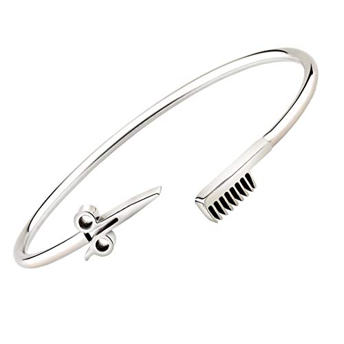 BNQL Hair Stylist Scissor and Comb Bracelet Hair Salon Stylist Thanks Jewelry