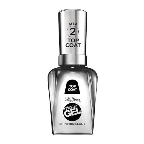 Sally Hansen Miracle Gel¢â, Shiny Top Coat, Long Lasting, Gel-Like Formula, No UV Lamp Needed, Clear Nail Polish