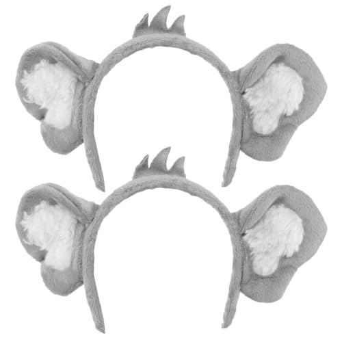 jojofuny 2pcs Koala Ear Headband - Koala Hair Hoop, Plush Animal Headbands, Halloween Christmas Festival Animal Theme Party Cosplay Costume Headwear
