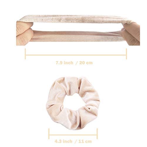 IVARYSS Velvet Scrunchies for Women, 12 Pcs Dark Colors Classic Elastic Thick Scrunchy Bands Ties, Soft Ropes Ponytail Holder Hair Accessories