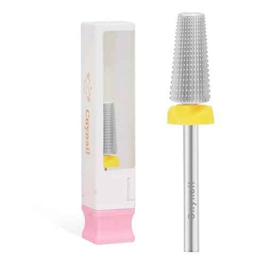 5 in 1 Nail Drill Bit, Tungsten Carbide Multi-Function Bit for Acrylic Nails, Hard Gels, Cuticles Removal, 3/32" Shank, Two-Way Rotation for Left & Right-Handed Use (XF Grit, SILVER)
