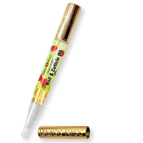 Bliss Kiss | 1 Juicy Raspberry Fragrance | Nail Oil Cuticle Pen w/Vitamin E & Jojoba?Nail Strengthener Nail Growth Serum for Brittle Peeling Breaking Thin Nails