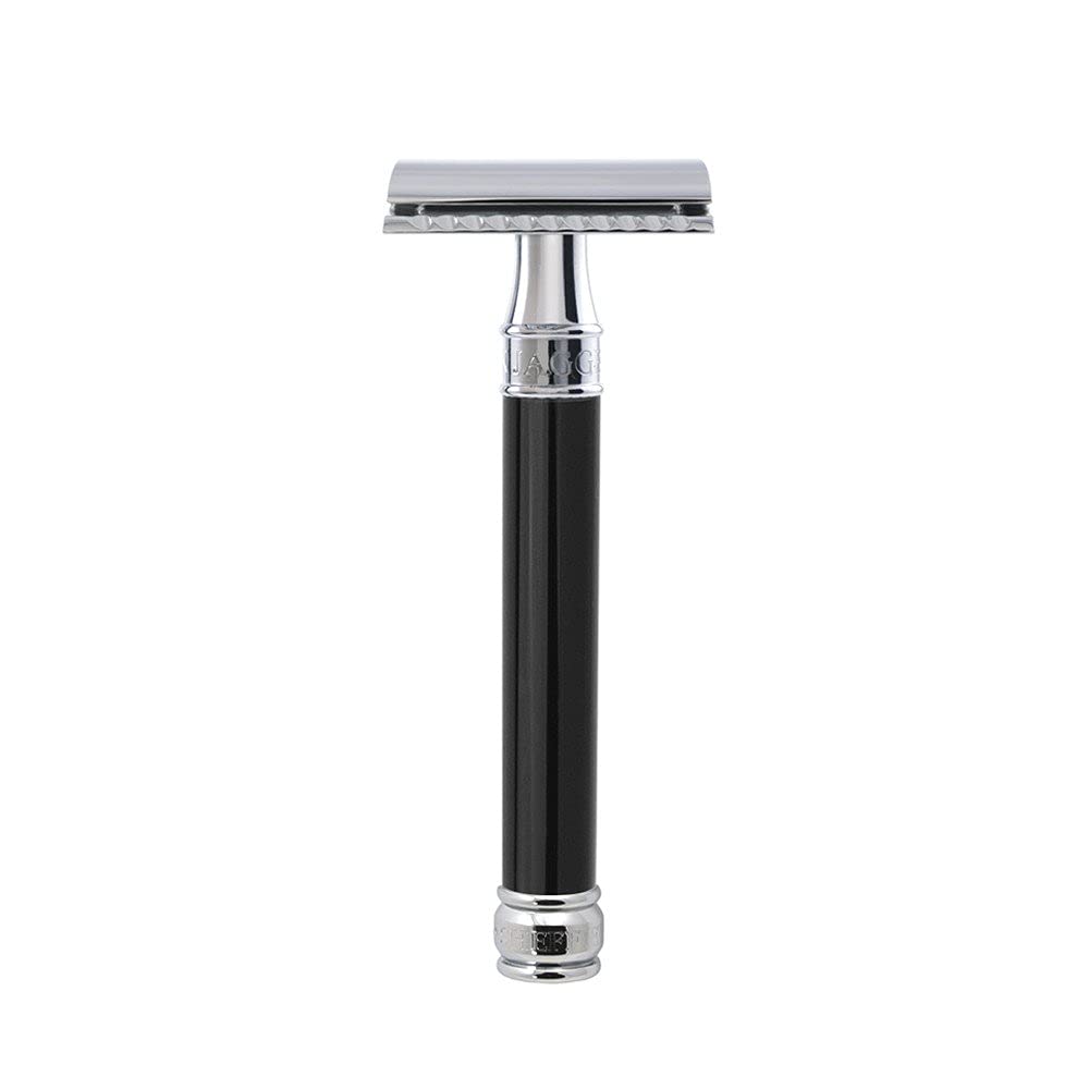 The Edwin Jagger DE86 Black DE Safety Razor (Long)
