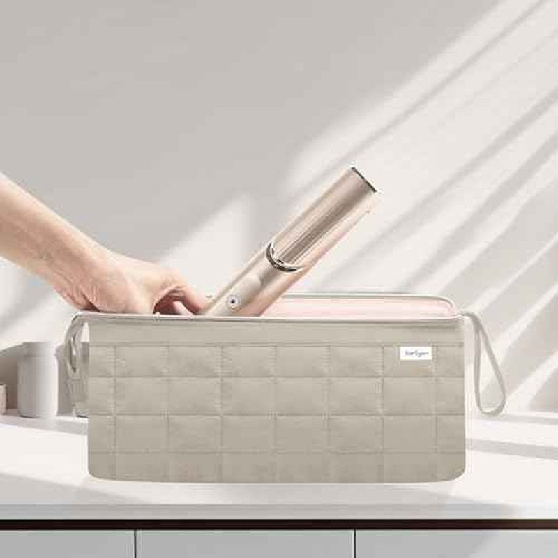 Hair Tools Travel Bag Organizer for Dyson Airwrap Case Holder Shark Hair Dryer Flex Style Airstraight Brush Revlon Attachments Carrying Case Flat Curling Iron Bags (Camel)