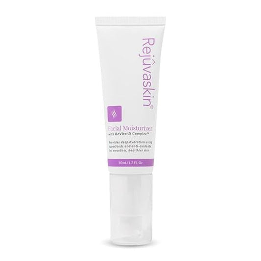 Rejuvaskin Facial Moisturizer With Revita-D Complex, Daily Face Moisturizer for Dry Skin, Reduces Wrinkles, Non-Greasy Hydrating Cream for Men & Women, Paraben-Free, 1.7 oz