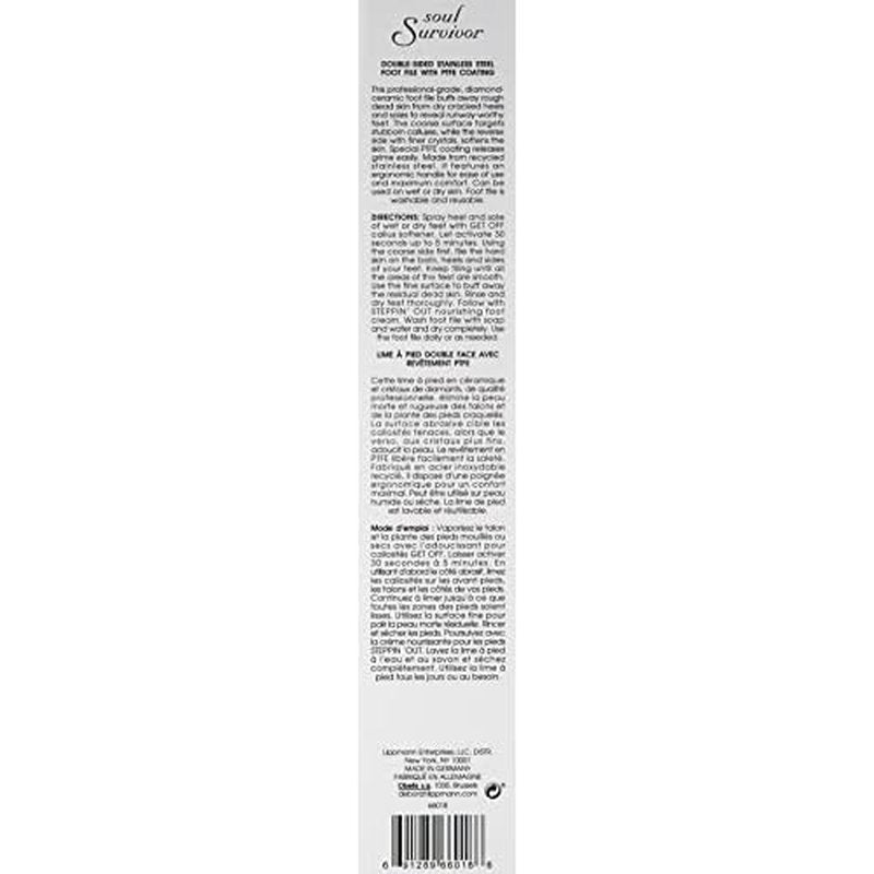 Deborah Lippmann Soul Survivor | High-Performance Foot File with Abrasion-Resistant PTFE Coating | Double Sided with Fine and Coarse Grit Sides