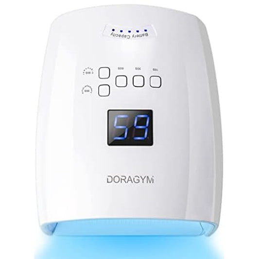 UV LED Nail Lamp, Cordless Gel Polish Dryer for Professional Gel Manicures - White