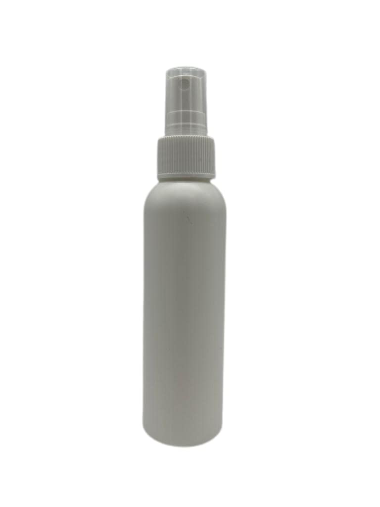 Natural Farms 4 oz White Cosmo Plastic Bottles - 12 Pack Empty Bottle Refillable - BPA Free - Essential Oils - Aromatherapy | White Ribbed Fine Mist Pump Spray Caps- Made in the USA