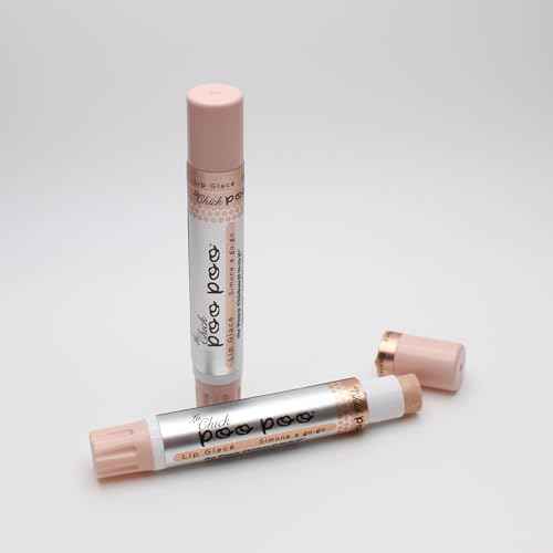 100% Natural Moisturizing Lip Gloss, La Chick Poo Poo Lip Shimmer with Mineral Coloring, Combo (Mauve, Nude, Pink), 3-Tubes
