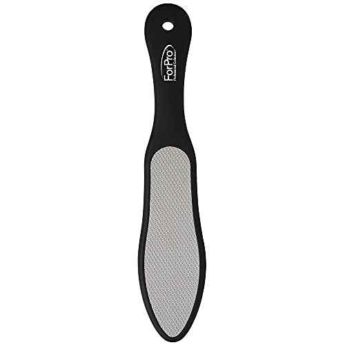 ForPro Black Bear Stainless Steel Pedicure File, Callus Remover Foot File, Double-Sided Professional Quality Tool for Heels and Feet, 10.5¡¯¡¯ L