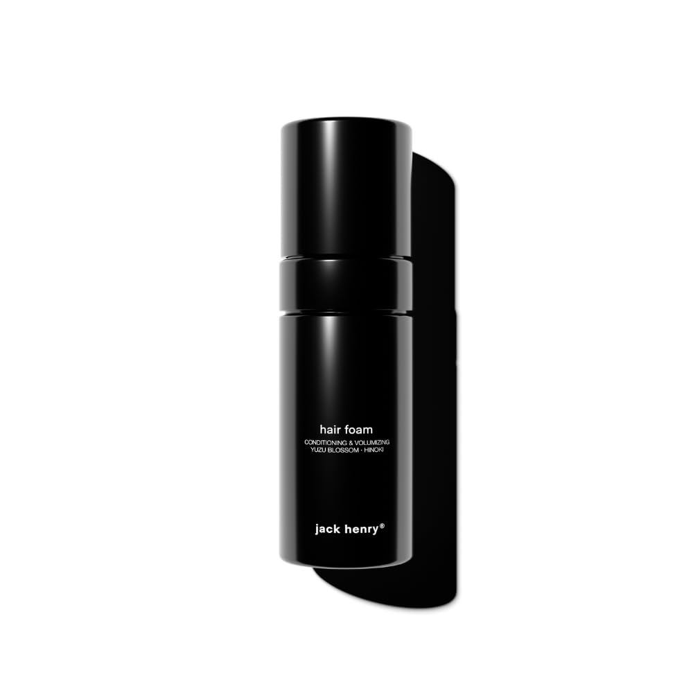 Jack Henry Volumizing Foam Mousse, Polymer-Free, Petroleum-Free, Meadowfoam Seed Oil, Volume Without Crunch, Non-Sticky Styling Conditioner for All Hair Types, Curl Enhancing, Aerosol-Free, 3.3 oz