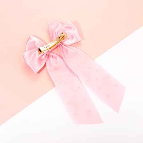 Flamingo Hair Bows for Women Tropical Flamingo Hair Clips Crystal Jeweled Big Pink Bows Satin Hair Ribbon Barrettes Boho Hawaiian Summer Beach Accessories Costume Outfits Party Favors (Pattern A1)