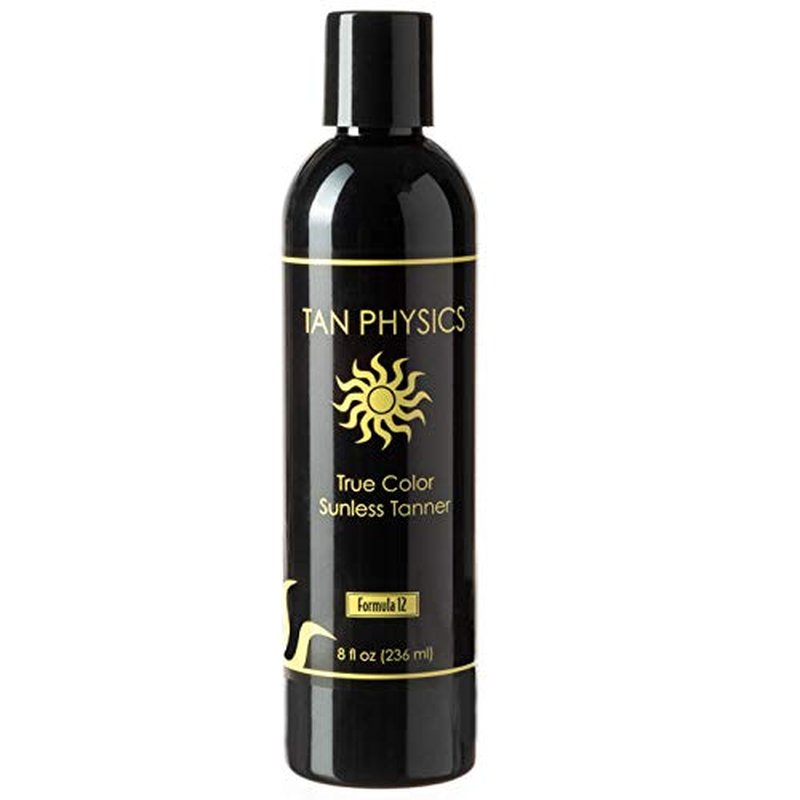 Tan Physics Sunless Tanner 8oz with Self Tanner Brush ? Self Tanning Lotion ? Instant Tanning Lotion for Face & Body ? Natural Self Tanner for Streak-Free, Long-Lasting Glow