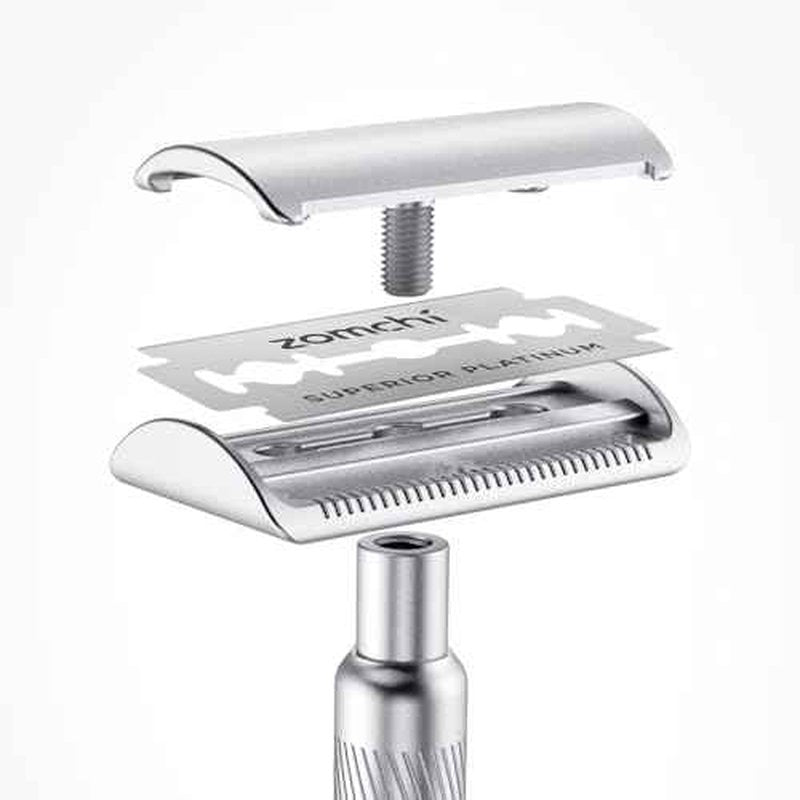 Zomchi Double Edge Razor Blades, 60 Counts Safety Razor Blades for Shaving, Platinum Stainless Steel Shaving Blades for Men and Women, Fits All Standard Double Edge Razors