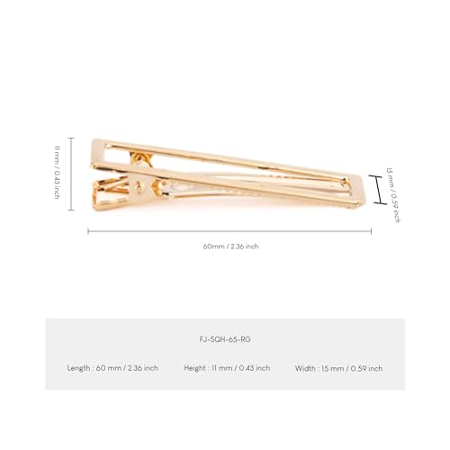 wynameleri Gold Metal French Hair Pin Clips DIY Craft Pointed Beak Clips Flat Barrettes 2.4'' 2.6 Inches 20 Packs